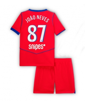 Billige Fotballdrakt Paris Saint-Germain Joao Neves #87 Replika Tredjedraktsett Barn 2025-26 Kortermet (med bukser)